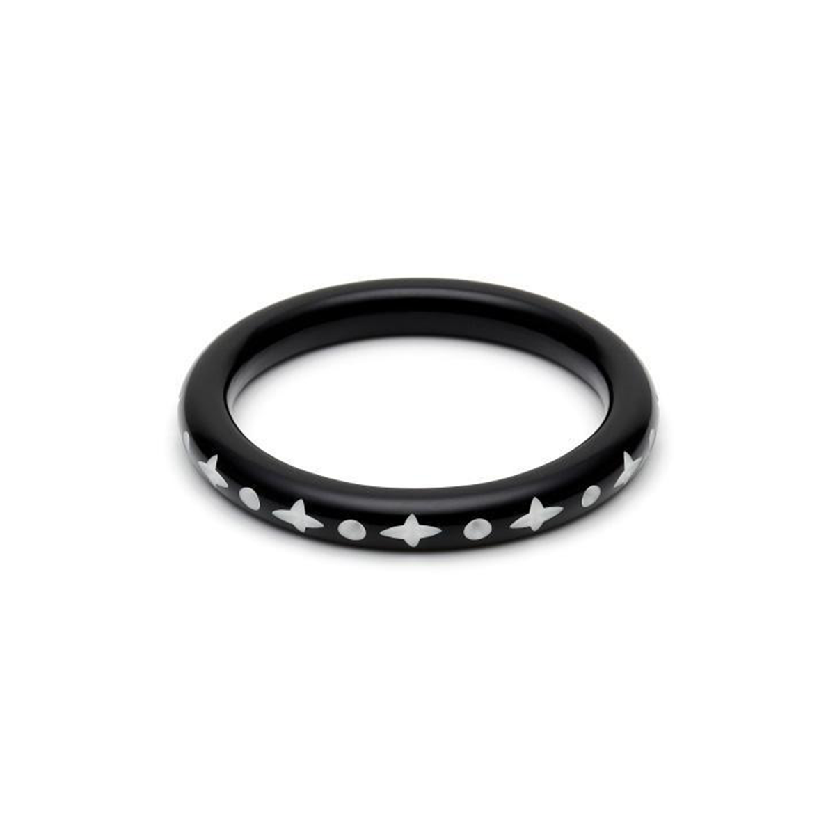 Narrow Hater Carved Bangle