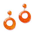 New Amber Glitter Drop Hoop Earrings