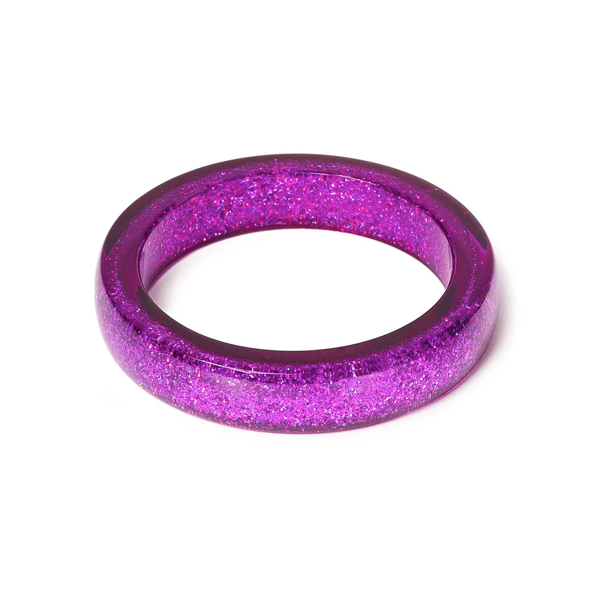 New Purple Glitter Drop Hoop Earrings