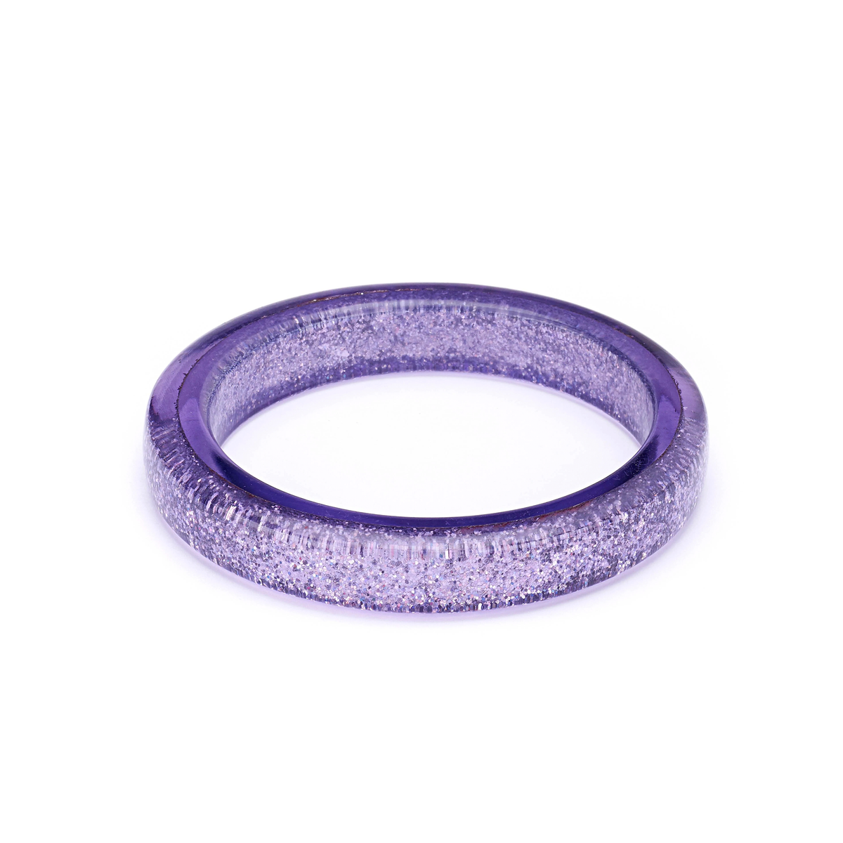 New Lilac Glitter Drop Hoop Earrings