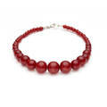 Red Glitter Bead Necklace