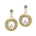 Round Clear Crystal Drop Earrings