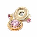Round Pale Rose Crystal Drop Earrings